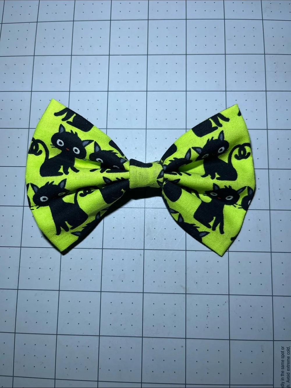 Neon Green Cat Print Hair Bow Clip for Kids